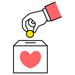 募金箱に募金する