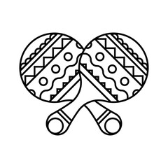 Hand Drawn Decorative Maracas Isolated on White Background