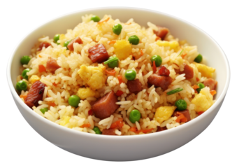 PNG Fried rice food white background vegetable.