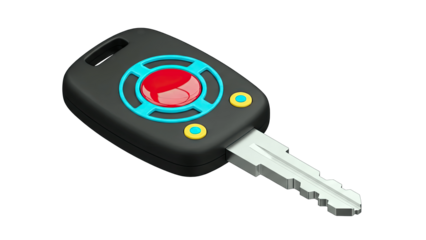 Car Key Remote Control Isolated on White Background