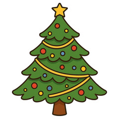christmas tree isolated on white Vector illustration