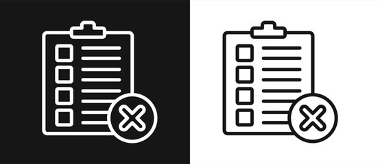 Cancellation Outline style In White And Black Background