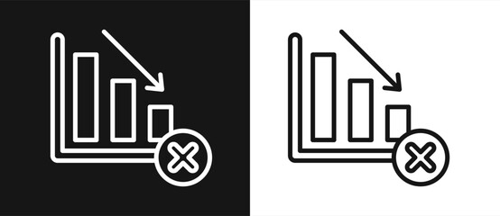 Decline Outline style In White And Black Background