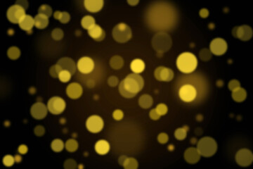 Glowing Golden Bokeh on Dark Background with Smooth Light Circles, Warm Radiance, and Premium Luxury Background Effect