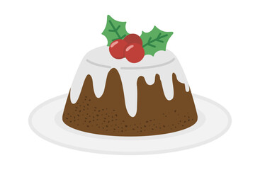 クリスマスプディングのイラスト