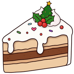 christmas cake with holly
