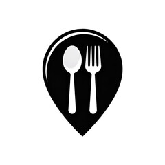 Minimalist design featuring a white spoon fork and heart shaped background