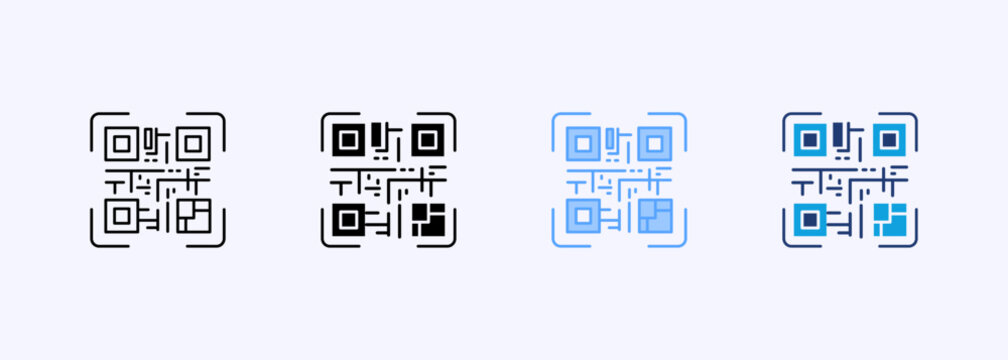 Code Scan Icon Set Multiple Style Collection Element For Design