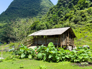 Farm cabin in the mountains
