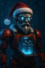 AI Robot Santa Futuristic Mascot