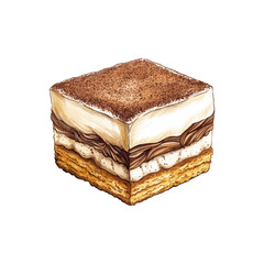 tiramisu hand drawn illustration
