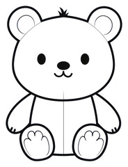 Fototapeta premium PNG Teddy bear doll cartoon drawing sketch.