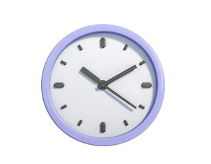 Clock showing time, isolated on white background.