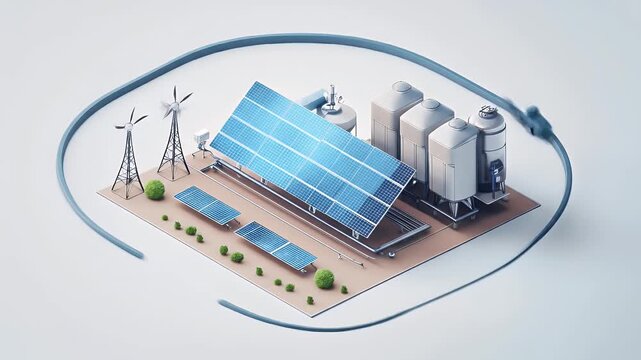 Miniature model of a sustainable energy facility