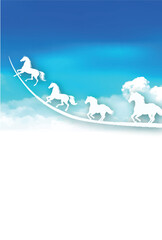 午　年賀状　干支　背景