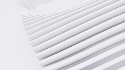 Abstract Curved Shapes. White Circular Background.