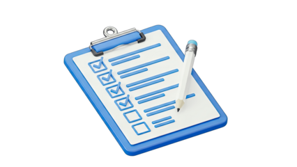 Checklist with Pencil on Clipboard - Task Completion Concept