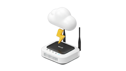 Cloud WiFi Router with Lightning Bolt Connection
