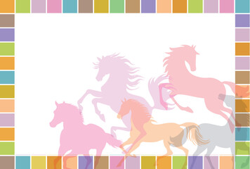 午　年賀状　干支　背景