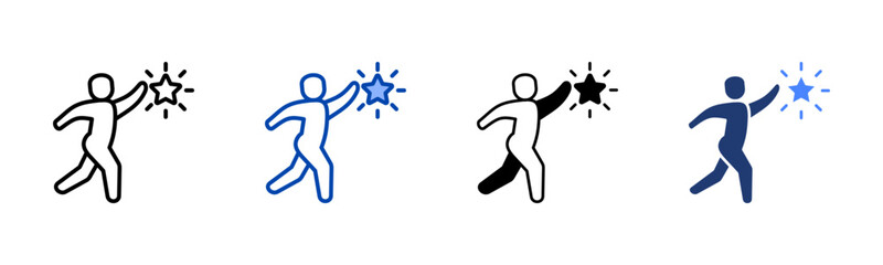 Ambition icon set multiple style collection