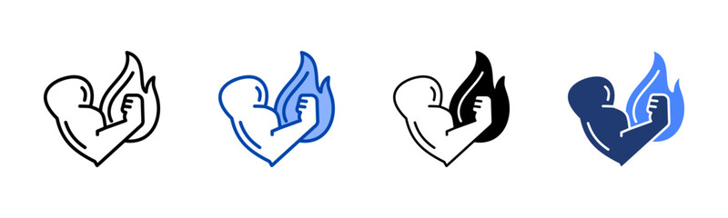 Motivation icon set multiple style collection