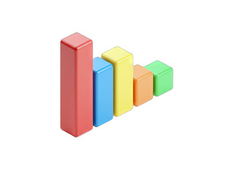 Colorful 3D Bar Chart Showing Data Trends