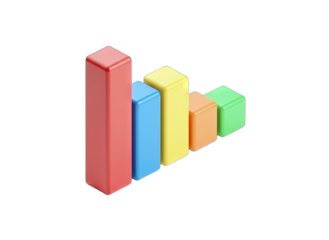 Colorful 3D Bar Chart Showing Data Trends