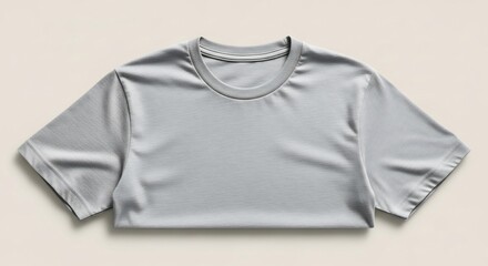 Simple Gray T-Shirt on Neutral Background for Mockup or Design.