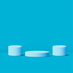 3D Blue Minimalist Product Display Podium