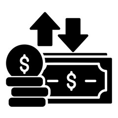 Cash flow or transaction activity icon