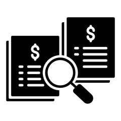 Financial document reconciliation icon for data comparison