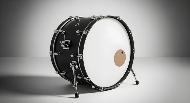 Bass Drum Isolated on Neutral Background &ndash; Realistic Photo