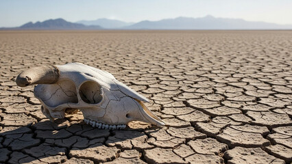 Obraz premium sun bleached animal skulls desert