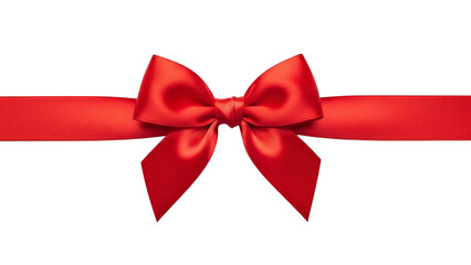 Elegant Red Satin Ribbon Bow On Black Background