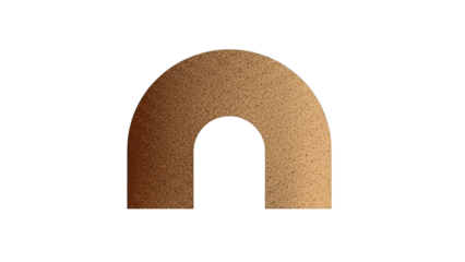 Textured Bronze Arch Shape On Black Background