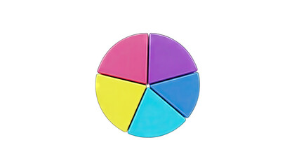 Colorful Pie Chart Illustrating Data Analysis on White Background