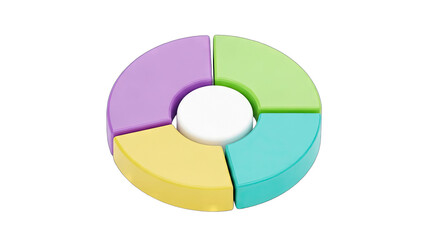 Fototapeta premium Colorful Pie Chart Illustrating Data Analysis on White Background