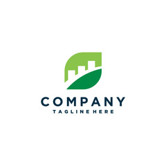 growth logo with leaves