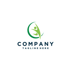 growth logo with leaves