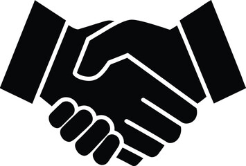 Handshake Symbol of Trust and Partnership Silhouette Vector