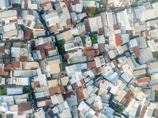 February 6, 2025: An aerial view of a residential area in District 8, Ho Chi Minh City, Vietnam.