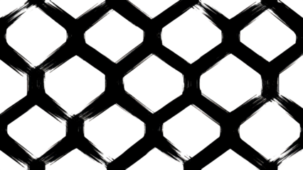 Distressed White Geometric Grid Pattern On Black Background