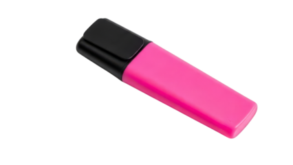 Vibrant Pink Highlighter Pen Isolated On Black Background