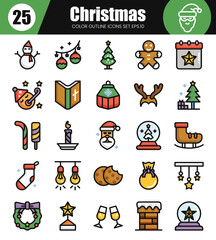 Christmas Filled outline icons set.Vector illustration.