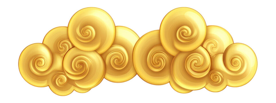 PNG Chinese Auspicious clouds gold illustration accessories.