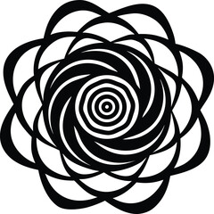 Mandala Flower Symbol of Harmony and Balance Silhouette Vector Design 
