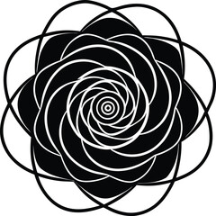 Mandala Flower Symbol of Harmony and Balance Silhouette Vector Design 
