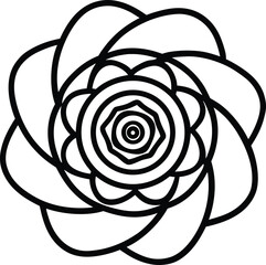 Mandala Flower Symbol of Harmony and Balance Silhouette Vector Design 
