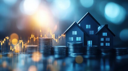 Abstract visual representation of property and investment concept on blurred background