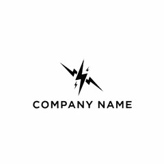 Black and white logo featuring two stylized lightning bolts intersecting, with 'COMPANY NAME' text below.